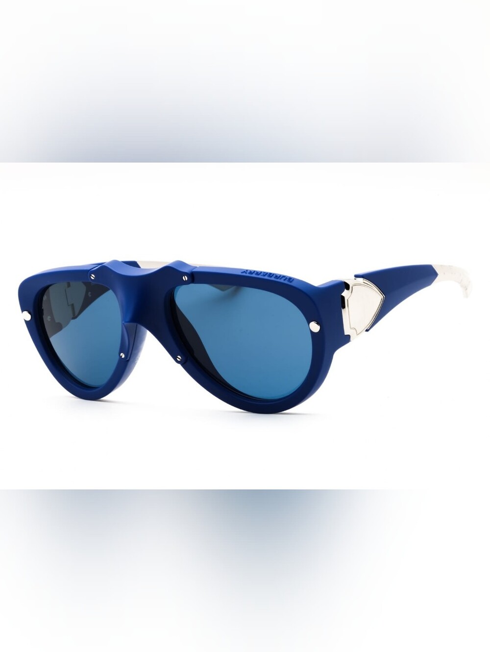 Burberry 0BE4433U, Blue Rubber/Dark Blue, Aviator, Unisex Sunglasses